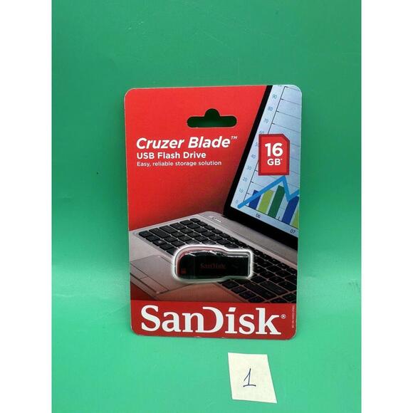 Brand New SanDisk CZ50 16GB USB Flash Jump Drive Cruzer Blade SDCZ50-016G-AW46S - Picture 1 of 4